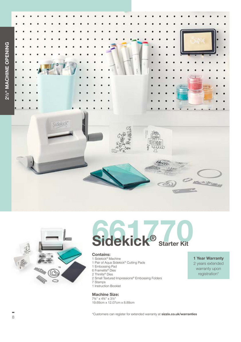 New Sizzix Sidekick Cutting Embossing Machine Starter Kit 2